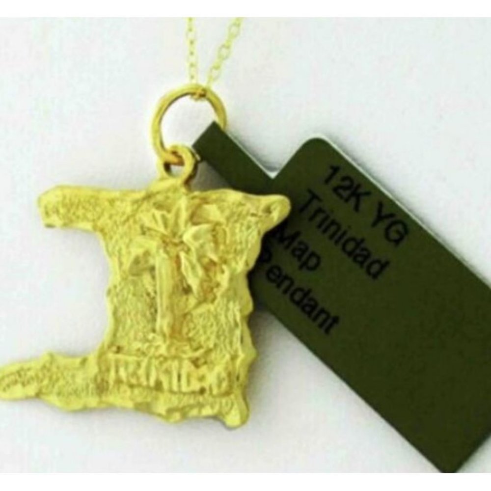 Trinidad Map Pendant 12k Yellow Gold